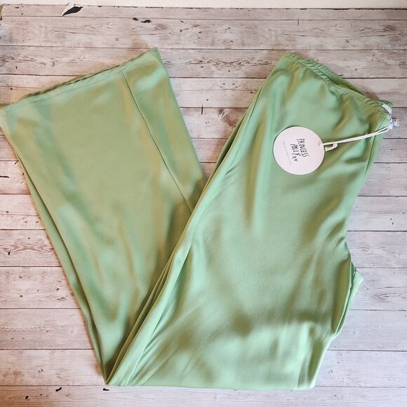 Princess Polly Joshua Low Rise Wide Leg Pants Green Size 8 NWT - Picture 3 of 9